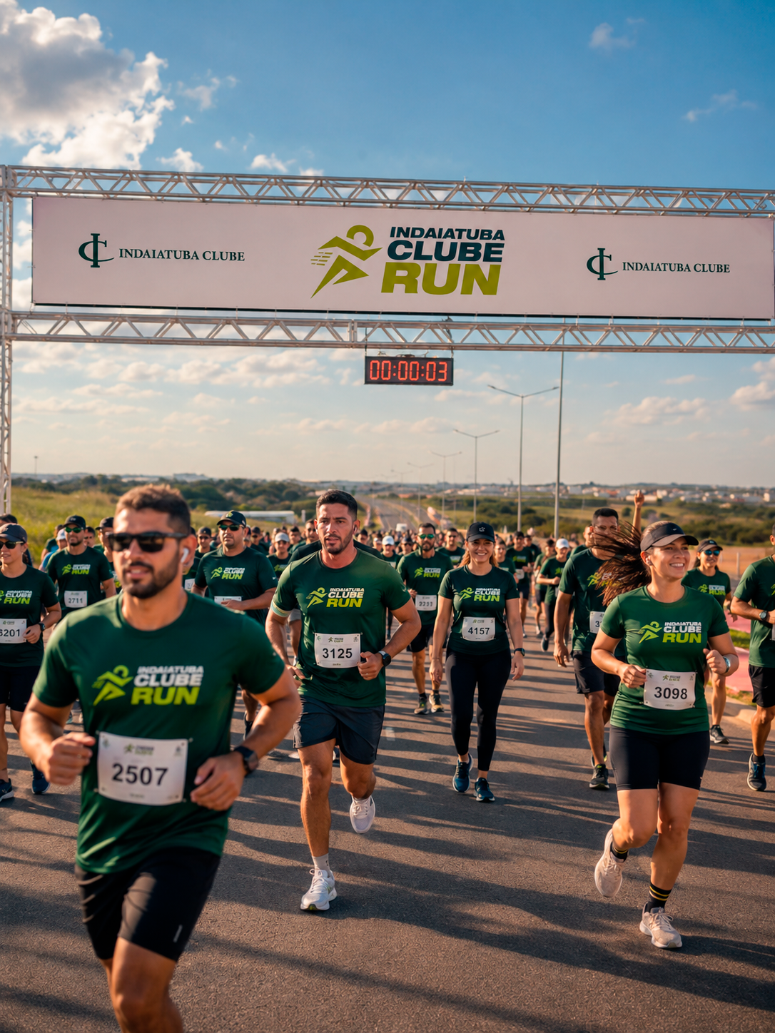 Atletas participando de corrida